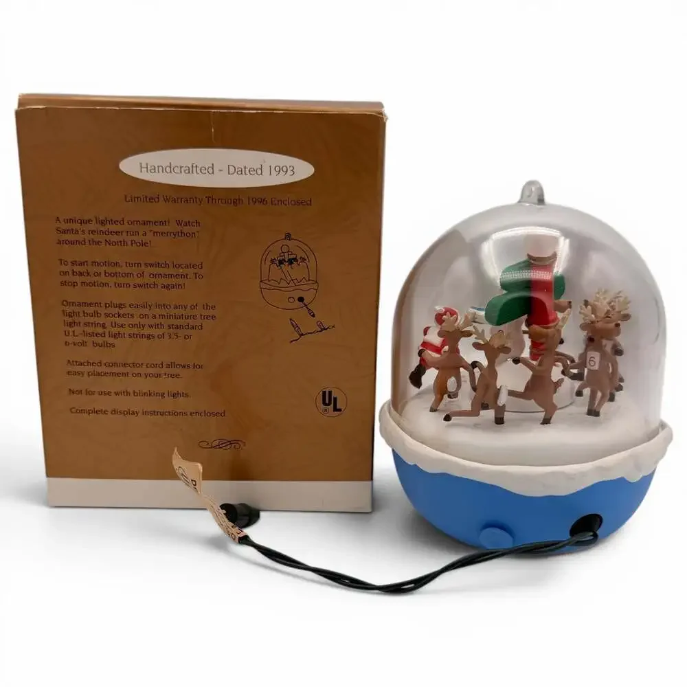 1993 Hallmark Keepsake Ornament North Pole Merrython Light and Motion Magic